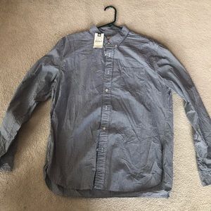 NWT Men’s Lands End Blue & White Button Down